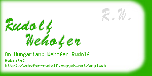 rudolf wehofer business card